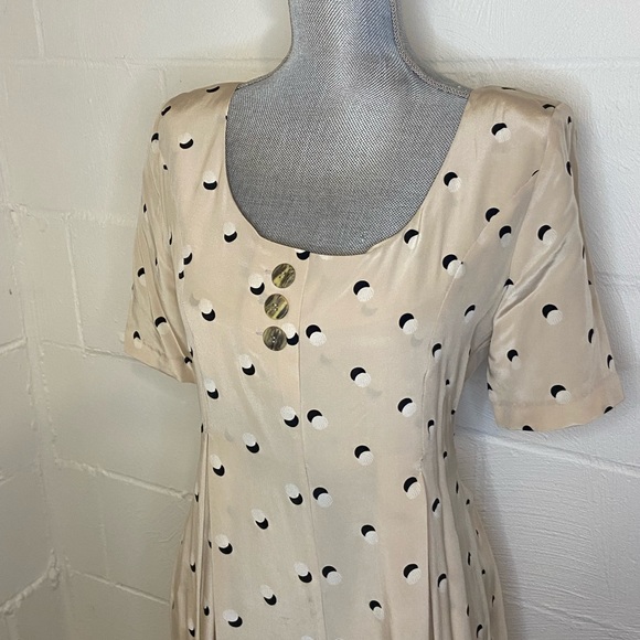 Vintage Jennifer L Silk Polka Dot Wide Leg Jumpsuit size 8 - Picture 2 of 12